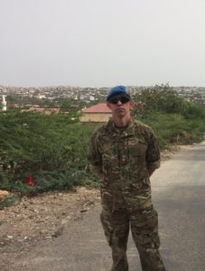 Lt Col Gary Pugh with Hargeisa in the background