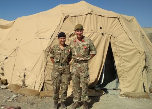 Sarah pictured with Brigadier Zac Stenning Commander 1 Armoured Infantry Brigade